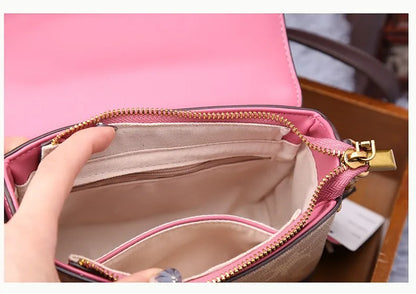 contrasting color women's bag, high-end carriage crossbody bag, portable box bag
