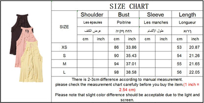 Summer Top Women Halter Blouse Ruffles Thin Causal Chic Tops