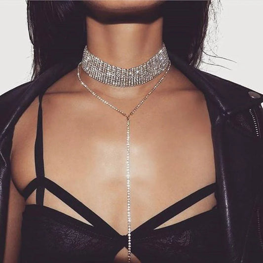 Rhinestone Choker Crystal Gem Luxury Choker Necklace for Women