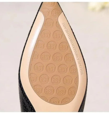 French Pointed Leather Shoe Simple Comfort Sheepskin Elegant Low Heel Shoes