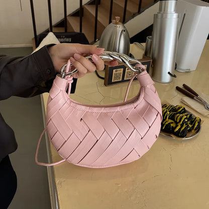 Woven Bird's Nest Bag Brand Creative Design Dumpling Shape Comfortable Fabric Commuter Shoulder Messenger Bag