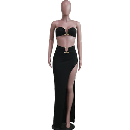European and American women's casual fashion sexy irregular skirt suit beach dress Resort Wear