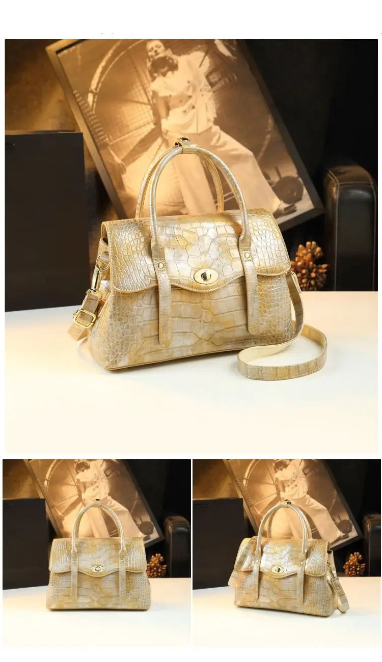 Luxury Designer Brand New High Quality Cowhide Large Capacity Crossbody Bag
