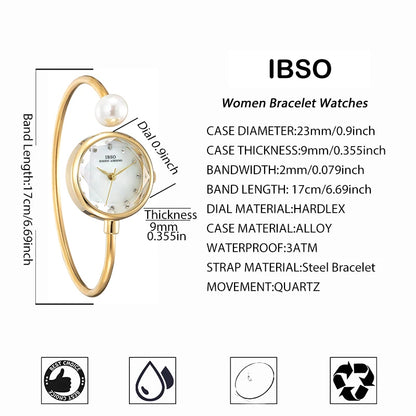 Elegant Women Bracelet Watch Luxury Diamond Waterproof Ladies Bangle Wristwatch
