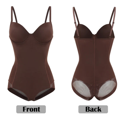 Postpartum Waist Trainer Shapewear for Women Tummy Control Dress Backless Bodysuit Tops Body Shaper with Built-in Bra