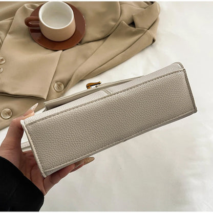 Luxury Trapezoidal Clutch Bag Hardware Lock Design Square Shoulder Handbag
