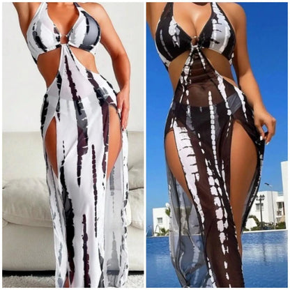 Women Bikinis Set European American Sexy Three Piece Bikini Strapless Halter Swimsuit Bathing Suit