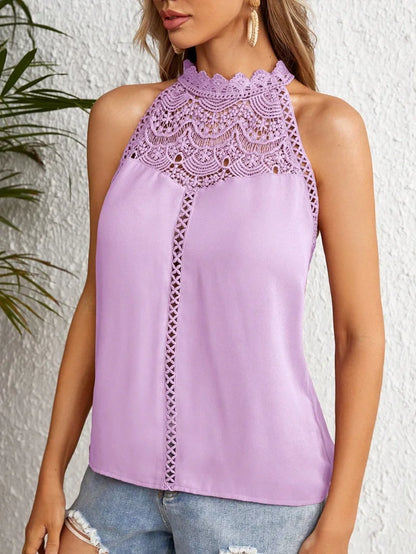 Elegant Sleeveless Women's Shirt Lace Style Tank Top For Women