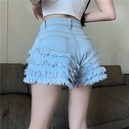 Female Short High Waist Denim Shorts Classic Y2k for Summer