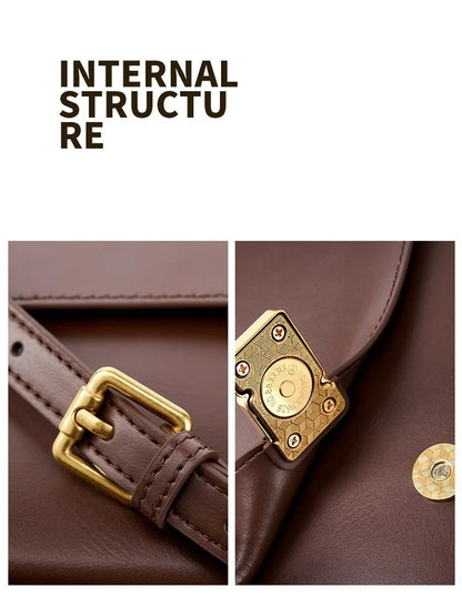 Genuine Leather Women Crossbody Bag Luxury Design Small Square Bag Cowhide Women's Bag