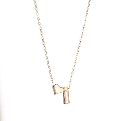 26 Letters Fashion Tiny Heart Dainty Name Initial Necklace