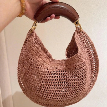 Classic Beach Straw Woven Bags For Women Luxury Designer Handbag