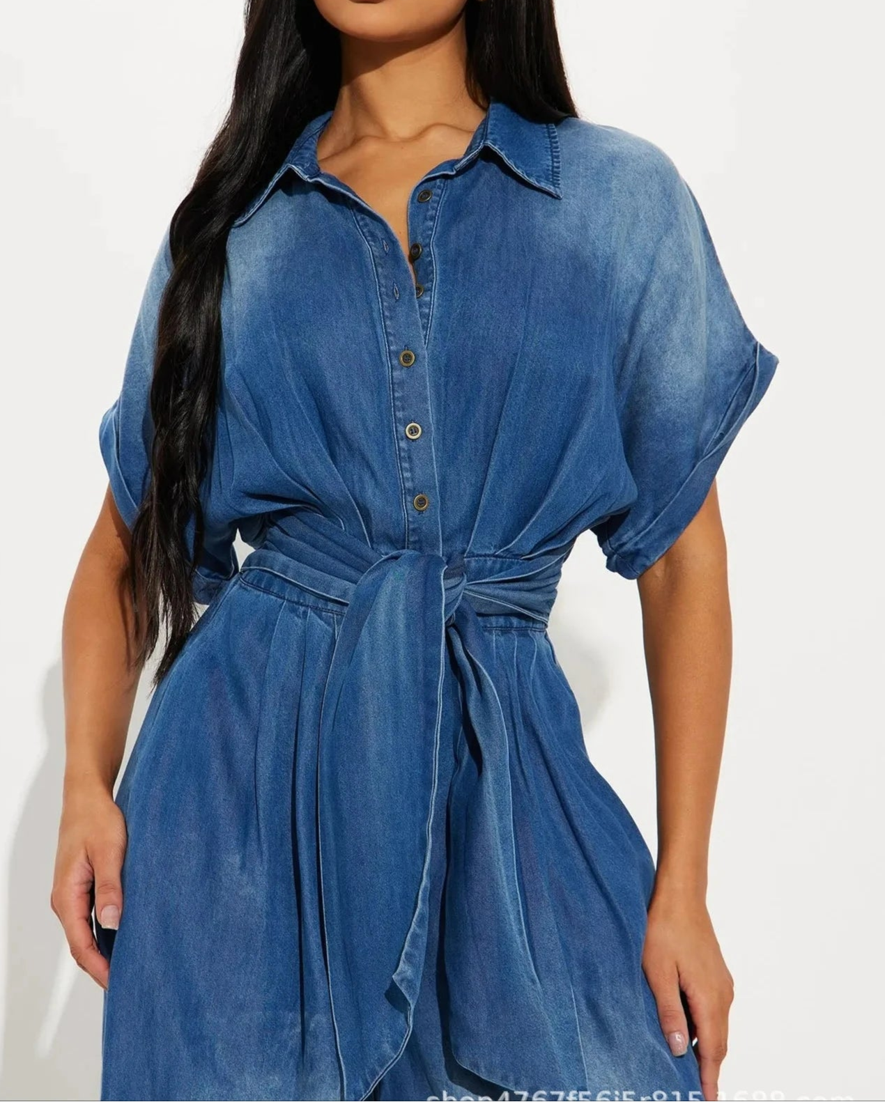 Denim Jumpsuits Women Loose Rompers Tie Dye One Piece Y2k Streetwear Wide Leg Jumpsuit