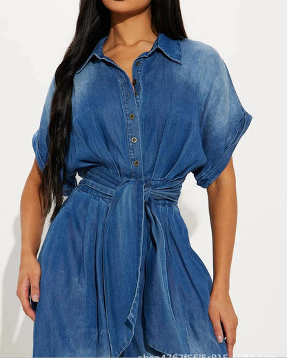 Denim Jumpsuits Women Loose Rompers Tie Dye One Piece Y2k Streetwear Wide Leg Jumpsuit