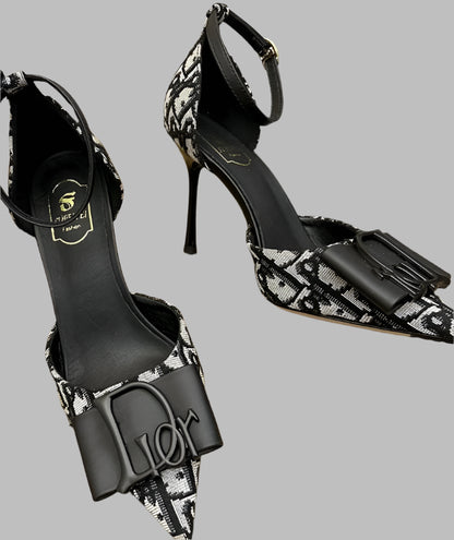 Women Sexy High Semi Heels Pointed Toe Shoes Party Stilettos Pumps Ankle Buckle Pumps