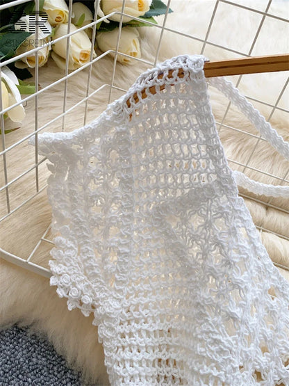 Bohemian Tassel Knit Tops Women Lace Up V Neck Elastic Summer Blouse Vacation Blouse