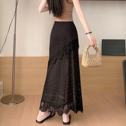Polka Dot Lace Skirt Printed Women's Wrap Skirts for Women