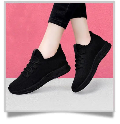 Women's Breathable Casual Shoes Running Shoes Black Sneakers Shoes for Women