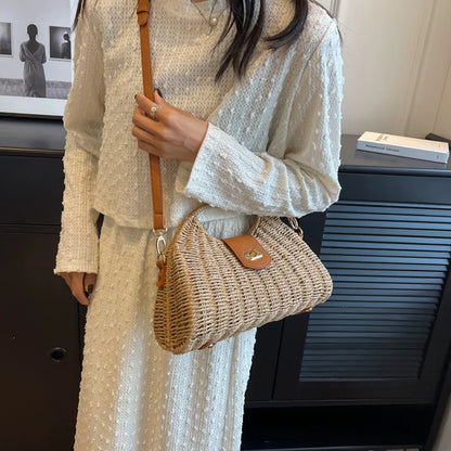 Women Crossbody Bags Handmade Summer Woven Shell Hand-Woven Bag