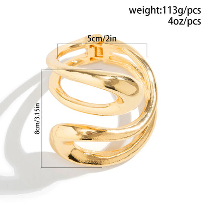 Chunky Heavy Metal Spring Cuff Bracelet for Women