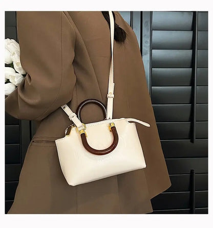 PU Leather Boston Bag Women's Shoulder Bag - Stylish Handbag for Work, Casual Purse