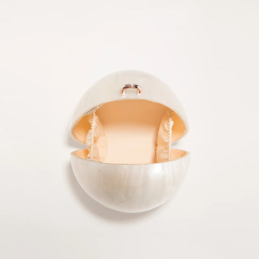 Egg Shaped Women Acrylic Bag Cute Pearl Evening Luxury Clutch