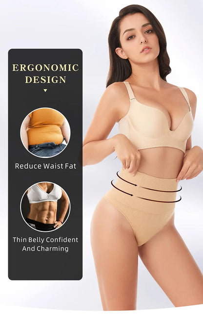 Seamless Thong Shapewear for Women Tummy Control Body Shaper Panties Girdle High Waist Briefs