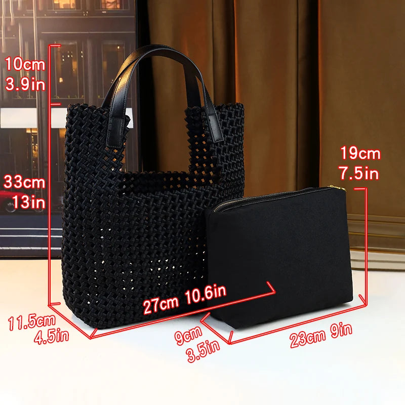 Woven Handbag Casual Commuter Mother-Child Bag Shoulder Underarm Bag