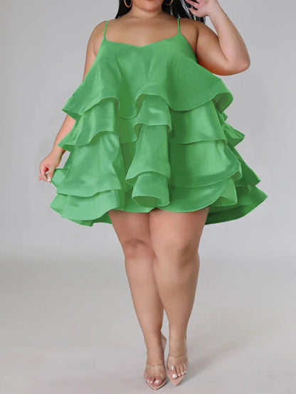 Plus Size Elegant Chic Large Women Dress Satin Summer Sexy Party Dress