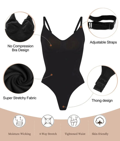 High Elastic Bodysuit for Women Tummy Control Shapewear Seamless Sculpting Thong Body Shaper