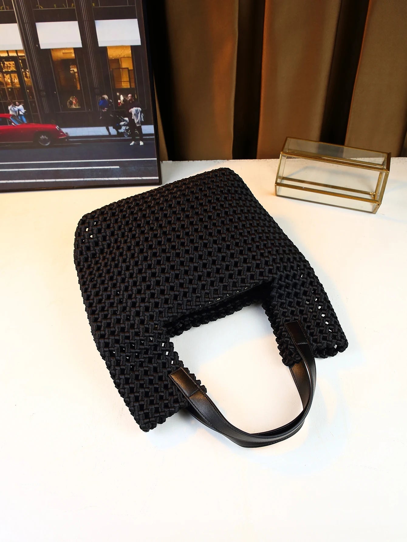 Woven Handbag Casual Commuter Mother-Child Bag Shoulder Underarm Bag