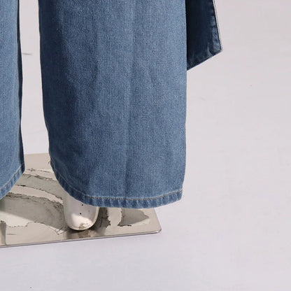Jeans Women Bow Denim Wide Leg Floor Length Pant Y2k Mom Jeans