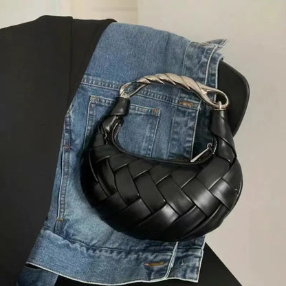 Woven Bird's Nest Bag Brand Creative Design Dumpling Shape Comfortable Fabric Commuter Shoulder Messenger Bag