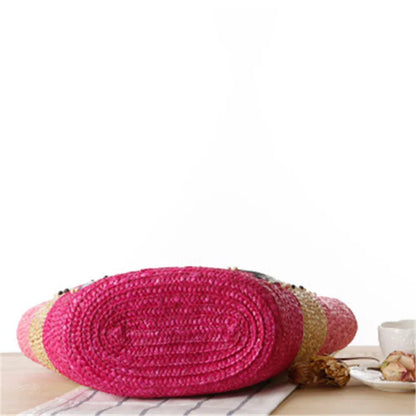 Bohemian Hand Embroidered Starfish Straw Woven Bag Beaded Handbags For Ladies