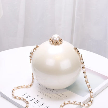 Pearl Clutch Ball Party Evening Bags Woman Handbags Crossbody Bag
