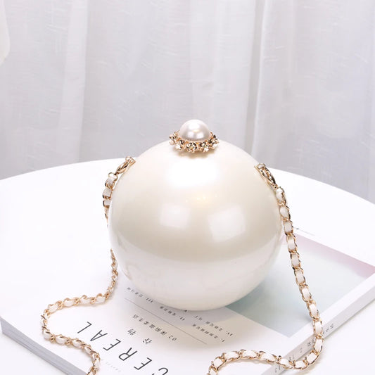 Pearl Clutch Ball Party Evening Bags Woman Handbags Crossbody Bag