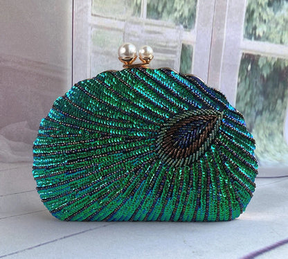 Retro Heavy Craft Beaded Embroidery Evening Portable Bag