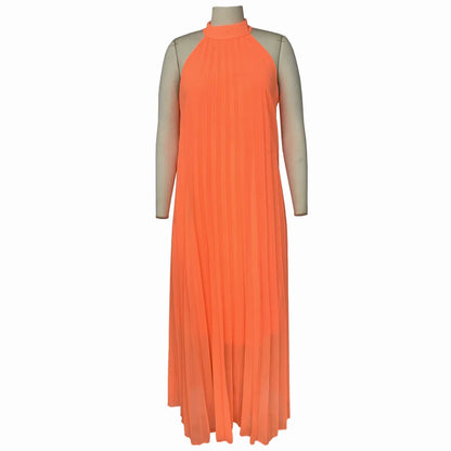 Plus Size Women Maxi Dress sleeveless Halter Hollow Out Maxi Dress