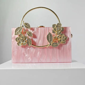 Banquet Pearlescent Acrylic Purse Women's Tote Crossbody Shoulder Square Bag