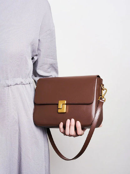 Genuine Leather Women Crossbody Bag Luxury Design Small Square Bag Cowhide Women's Bag