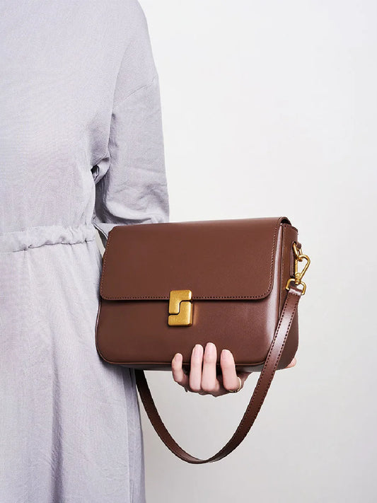 Genuine Leather Women Crossbody Bag Luxury Design Small Square Bag Cowhide Women's Bag