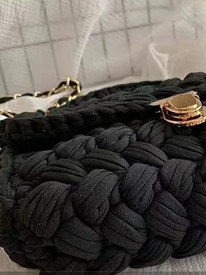 Shoulder Crochet Bag Exclusive Metal Lock and Buckle Hardware Set
