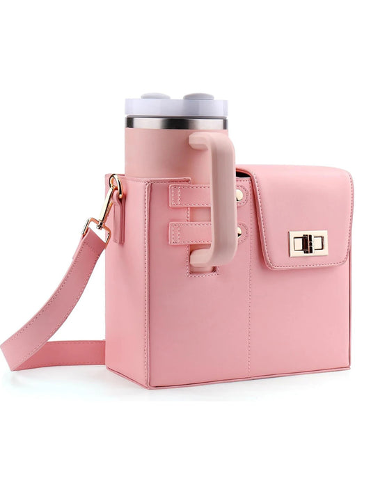 Outdoor portable crossbody water bottle storage bag single shoulder solid color