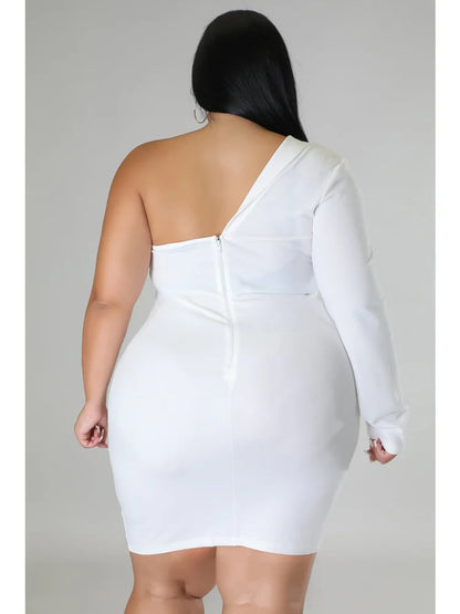 Plus Size Dress Long Sleeve V Neck Solid Sexy Mini Suit Dress Party Dresses