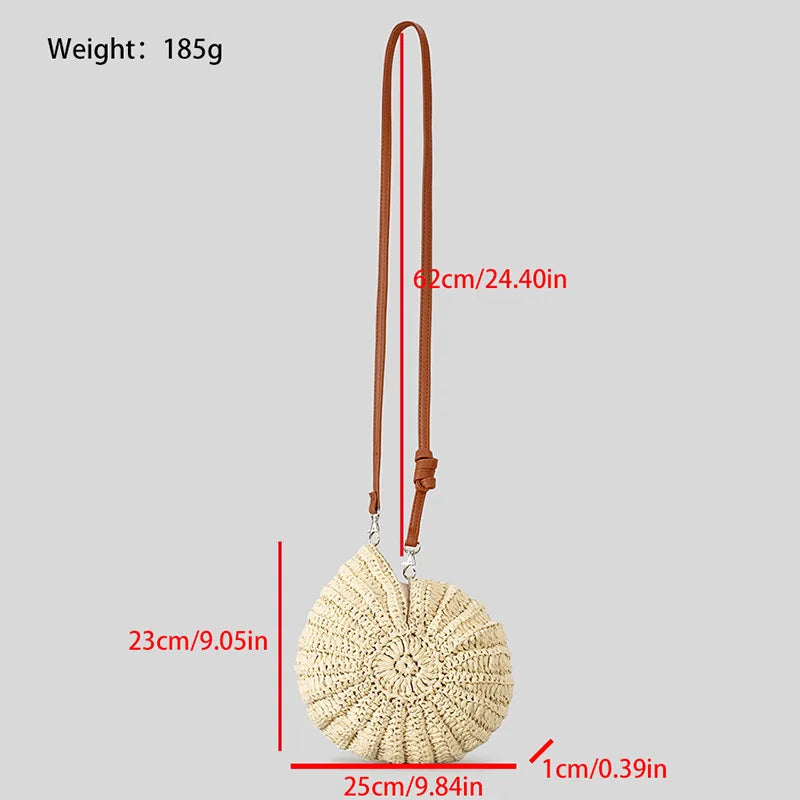 Luxury Hand-woven Shell Bag Women Seaside Conch Shell Messenger Bag