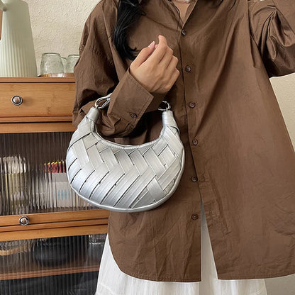 Woven Bird's Nest Bag Brand Creative Design Dumpling Shape Comfortable Fabric Commuter Shoulder Messenger Bag
