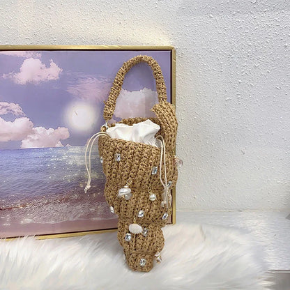 Luxury Hand-woven Shell Bag Women Seaside Conch Shell Messenger Bag