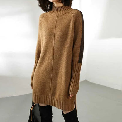 Turtleneck Knitted Sweater Women Pullovers Thick Jumpers Wool Knit Crochet Y2k Sweater