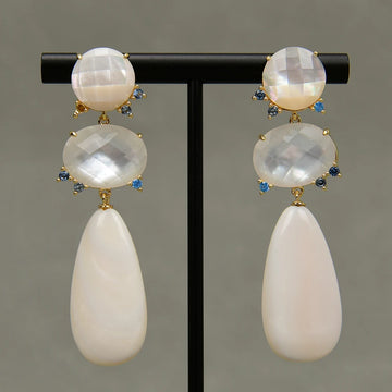 Natural White Sea Shell Pearl Stud Earrings Dangle Earring Handmade Gift Earring For Women