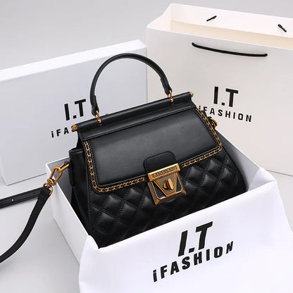 Women's handbag high-end light luxury diamond grid small square bag, shoulder and crossbody